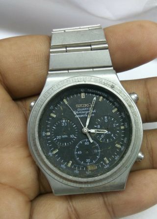 Vintage Seiko 7a28 - 7040 Sports 100 Chronograph Quartz Watch & Repairs