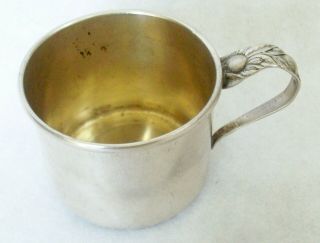 Vintage To Antique Sterling Silver Gilt Interior Baby Cup 33.  3 Grams Rlb