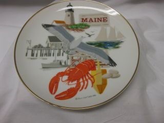 Vintage Wall Hanging Plate 1983 Maine Lobster Seagull Down East Crafts
