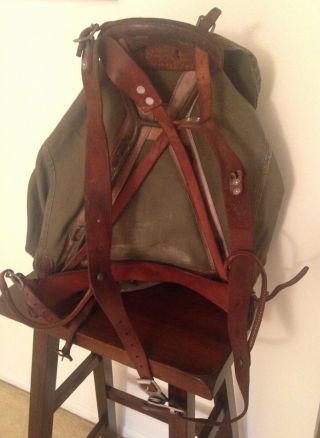 Vintage Military Backpack Bag From Swedish Army - Wwii