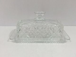 Decorative Crystal Glass Butter Stick Dish Vintage Style Clear Lead Crystal
