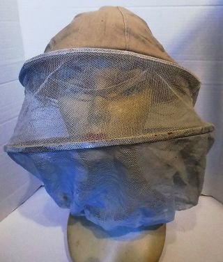 Vintage Beekeeping Bee Keeper Net Canvas Hat Protective Covering Made In France