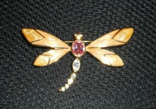 Vintage K.  J.  L.  For Avon Dragonfly Brooch Pin 3 " Costume Jewelry Cond