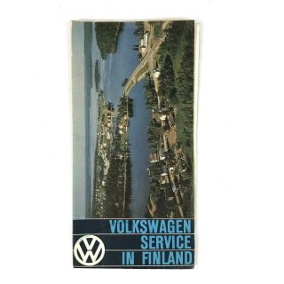 1968 Vw Volkswagen Service Map Of Finland Vw Bug Beetle Vintage Map