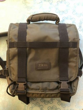 Vintage Kipling Hacker Dark Green Black Backpack Laptop Bag Messenger EUC 2