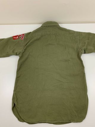 VTG 60 ' s Official Boy Scouts Of America Olive Green Shirt Youth Size Sanforized 2