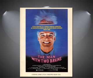 The Man With Two Brains Steve Martin Vintage Movie Poster - A1,  A2,  A3,  A4 Sizes