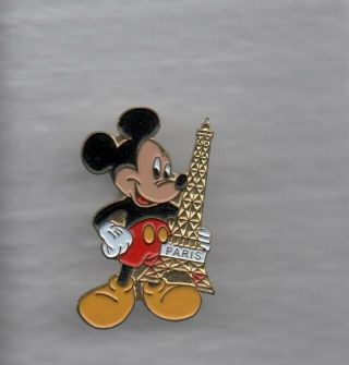 Vintage Disney Mickey Mouse Paris Eiffel Tower Enameled Pin