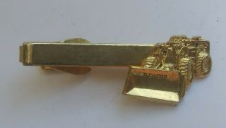 Michigan Bulldozer Heavy Equipment Dozer Gold Tone Vintage Tie Bar Clip Dd - 3