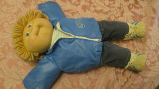 Vintage 1980 ' s Cabbage Patch Boy Doll in jeans,  blue windbreaker,  tennis shoes 3