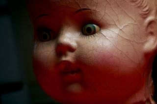 Vintage Antique Large Composition Baby Doll Head Scary Horror Halloween Prop 4