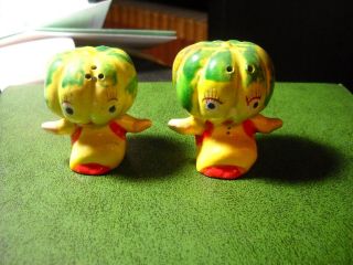 Vintage Anthropomorphic Watermelon Salt And Pepper Shakers - Made In Japan