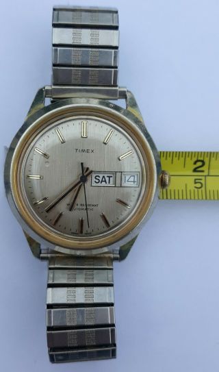 Vintage Timex Automatic Watch Day/date Model 48861 10977 Circa 1977 Running