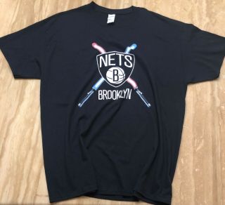 Brooklyn Nets Vintage Star Wars Light Saber Nba Sga Shirt