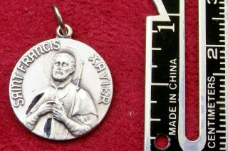 Carmelite Nuns Vintage Sterling Catholic St.  Francis Xavier Rosary Medal Pendant