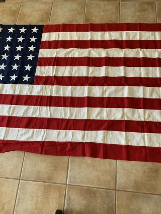 48 Star US Flag Valley Forge Vintage 5 x 9.  5 Casket Flag WW2 USA Stiched Stars 4