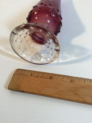 Vintage FENTON Art Glass Plum Rose Opalescent Hobnail 8 