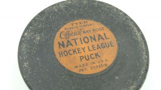 Vintage Tyer Rubber Co.  Official Art Ross National Hockey League Puck Usa