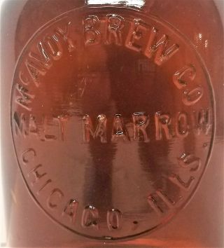 Vintage Amber Mcavoy Brew Co Beer Bottle Chicago Ills 8 1/2 " Tall Blob Top / Q10