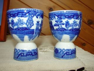 Vintage Blue Willow Egg Cup,  Double Type Circa 1940 