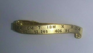 Ibm Gm Stock Price Market Ticker Tape Wall Street Vintage Tie Bar Clip Dd - S - 1e