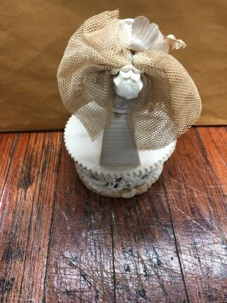vintage 1940 ' - 1950s Wedding CAKE TOPPER Hand - painted Bisque.  Attic Find. 6