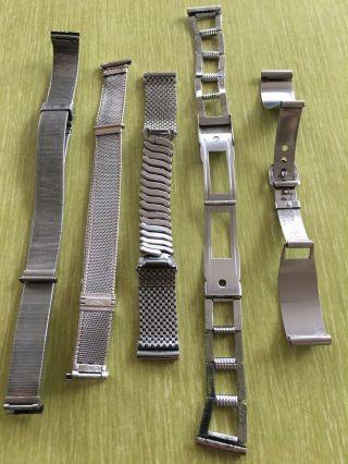 Vintage Watch Bracelets - Mens 1940 ' s - Group of 5 2