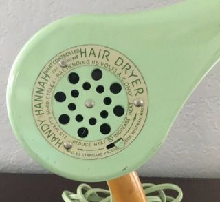Handy Hannah Vintage Heat Controlled Hair Dryer No.  795 Mid Century,  Retro