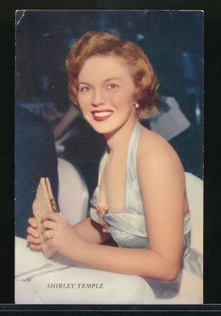 Shirley Temple Vintage 1940s Candid Color Fan Postcard