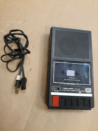 Vintage Realistic Ctr - 60 Portable Cassette Tape Player /