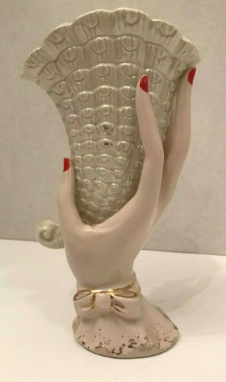 Vintage Ceramic Hand Holding A Planter Or Vase,  Japan