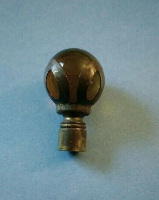 Vintage Brass & Amber Glass Ball Lamp Shade Finial