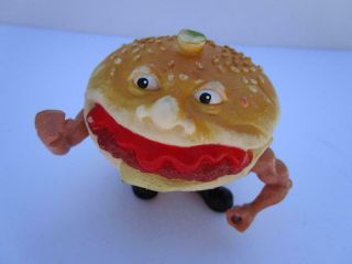 Vintage Mattel Food Fighters 1988 Burger Hamburger Toy Figure