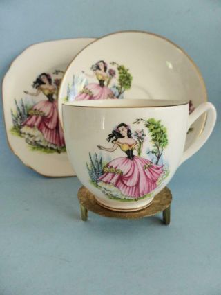 Dainty Miss Duchess Bone China Trio,  Vintage Floral Tea Cup,  Saucer,  Cake Plate 3