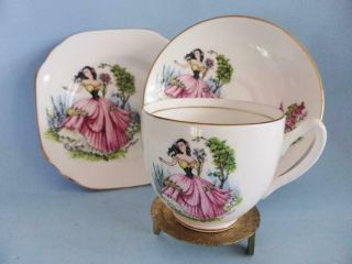 Dainty Miss Duchess Bone China Trio,  Vintage Floral Tea Cup,  Saucer,  Cake Plate 4
