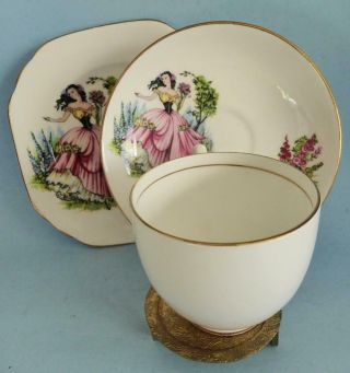 Dainty Miss Duchess Bone China Trio,  Vintage Floral Tea Cup,  Saucer,  Cake Plate 5