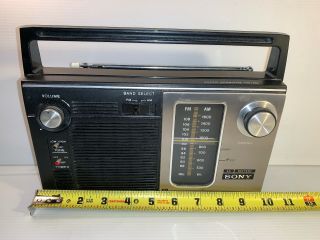 Vintage Sony Ac Battery Sensitive Am/fm Portable Radio Icf - 7270w -