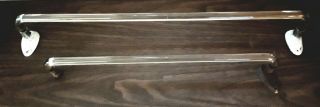 2 Vintage Clear Bent Glass Bathroom Towel Bars 24 " And 18 "