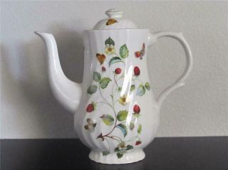 Vintage James Kent Old Foley Strawberry Coffee Pot With Butterflies