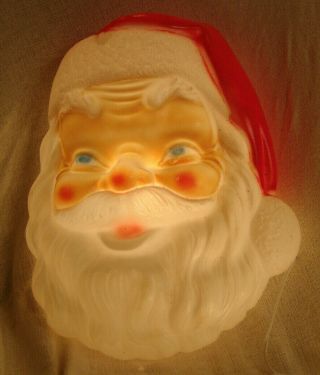 Vintage 1968 Empire Hanging Santa Head Face Blow Mold 24” Christmas Decoration