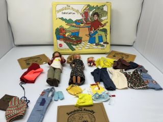 " The Sunshine Family " By Mattel Dolls Stephie,  Steve,  Baby Sweets,  Clothes Case