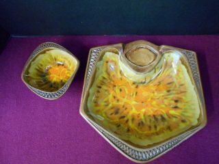 VINTAGE CALIFORNIA POTTERY CHIP AND DIP SERVING DISH 733 BOWL B - 733 2