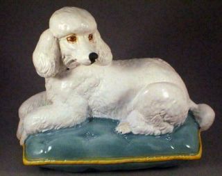 Very Charming Large Vintage Beswick Poodle On Cushion Figurine 2985 - Perfect