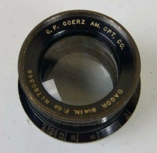 Vintage Antique C.  P.  Goerz Dagor Brass Camera Lens 8 1/4 In F:6