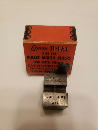 Lyman 358 Bullet Mould Blocks Mold Casting Lead Vintage Mold 358495