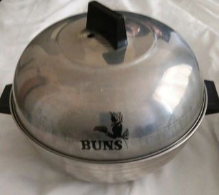 Vintage West Bend Usa Made Aluminum Bun Warmer 3 Piece Serving Oven