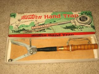 Vintage Western Hand Trap / Skeet Thrower With Box