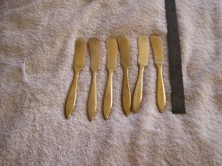 Dirilyte Dirigold Vintage Regal Gold Flatware Butter Knives Set Of 6