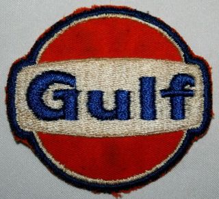 Vintage Gulf Oil Twill Service Uniform Patch With Gauze Back