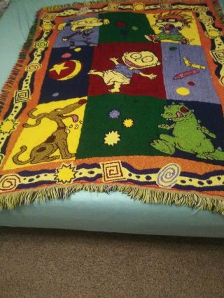 Vtg Northwest Rug Rats Cartoon TV Show Tapestry Blanket Throw 55 x 36 7